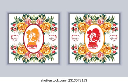 Happy Mather's day design vector template