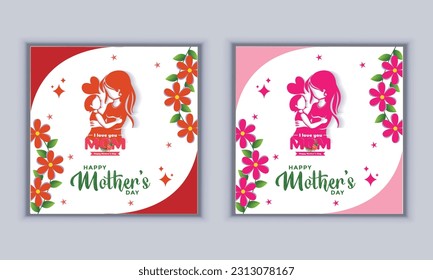 Plantilla de vector de diseño del día de Happy Mather