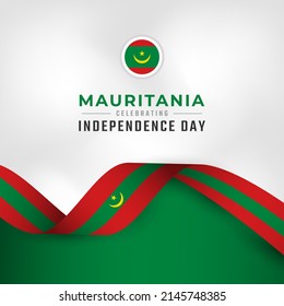 Happy Mauritania Independence Day November 28th Celebration Vector Design Illustration. Template for Poster, Banner, Advertising, Greeting Card or Print Design Element