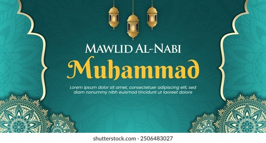 Happy Mawlid al-Nabi Muhammad SAW or Maulid nabi. Suitable for greeting card and banner