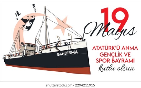 19. Mai, Gedenken an Atatürk, Jugend- und Sporttag Türkisch: 19 mayıs atatatürk'ü anma gençlik ve spor bayramı kutlu olsun