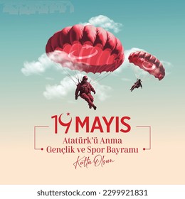 Der 19. Mai ist das Gedenken an Atatürk, Jugend und Sport. Übersetzen: 19 Mayıs Atatürk'ü Anma Gençlik ve Spor Bayramı kutlu olsun.