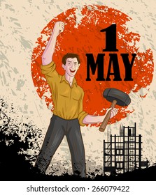 Happy May Day celebration in vector