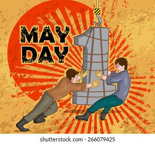 Happy May Day celebration in vector