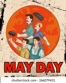 Happy May Day celebration in vector