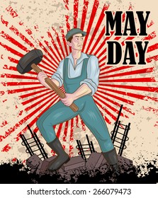 Happy May Day celebration in vector