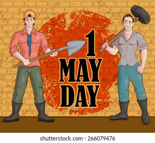 Happy May Day celebration in vector