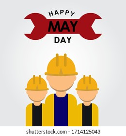 Happy May Day Logo Vector Template Design Illustration