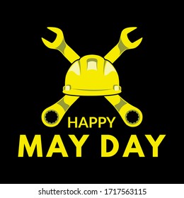 Happy May Day Logo Vector Template Design Illustration