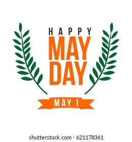 Happy May Day Logo Vector Template Stock Vector (Royalty Free ...