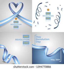 Happy May Revolution Day Vector Template Design Illustration Set