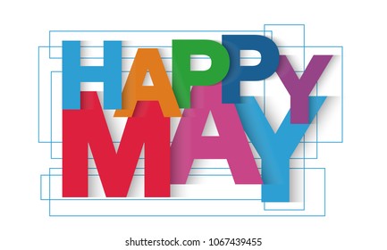 Happy may vector letters