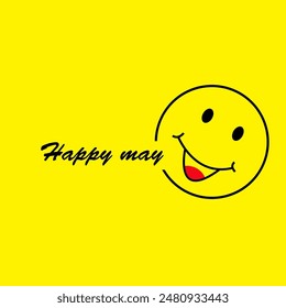 happy may vector template design illustration