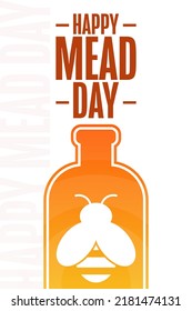 Happy Mead Day. Holiday concept. Template for background, banner, card, poster with text inscription. Vector EPS10 illustration
