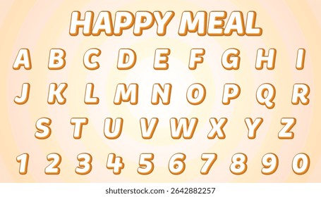 Happy meal editable text effect with modern and simple style