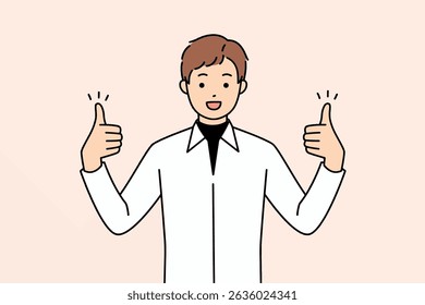 A Happy Medical Professional with a Thumbs Up Gesture Signifying Positivity and Support