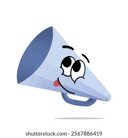 happy megaphone mascot vector illustrations. fun and playful concept. hobby, interest, creative, entertainment, film, movie, industry and cinema themes