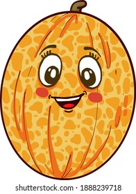 Feliz melón ,ilustración,vector sobre fondo blanco