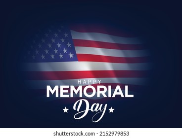 happy memorial day. 3d flag. vector illustration design