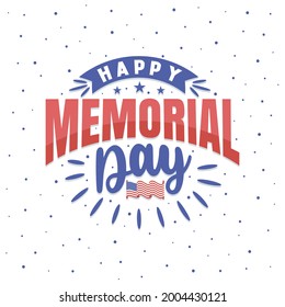 Happy memorial day, 4th of July America Independence day lettering Free Vector
