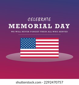 Happy Memorial Day Background design free vector, National American Holiday Illustration Design,
