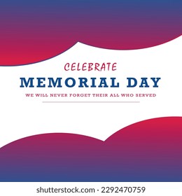 Happy Memorial Day Background design free vector, National American Holiday Illustration Design,
