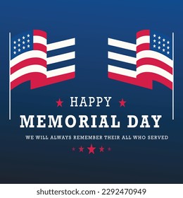 Happy Memorial Day Background design free vector, National American Holiday Illustration Design,
