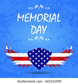 Happy memorial day background with eagle