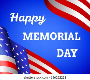 Happy Memorial day background with flag of USA