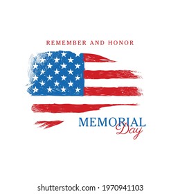 Happy Memorial Day background. National american holiday illustration. Vector Memorial day greeting card