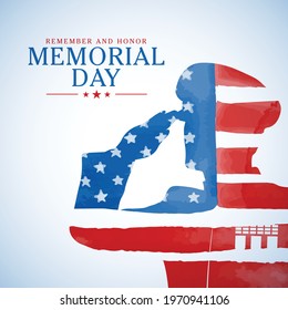 Happy Memorial Day background. National american holiday illustration. Vector Memorial day greeting card