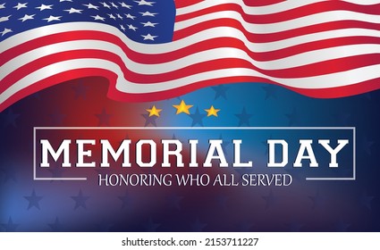 Happy Memorial Day background. National american holiday illustration. Vector Memorial day greeting card