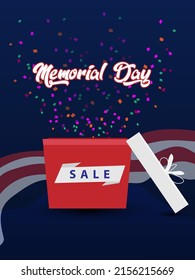 Happy Memorial Day Background for Sale poster Design vector illustration.