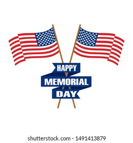 happy memorial day background with some special objects, vector illustration design