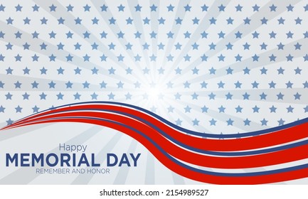 happy memorial day background vector usa