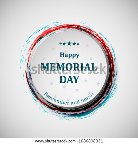 Happy memorial day. Memorial day badge concept.