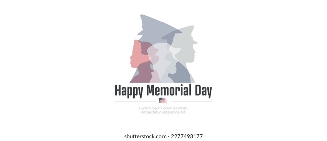Happy Memorial Day banner. Card with place for text.