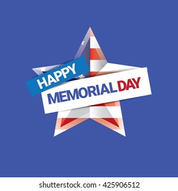 Happy Memorial Day banner . memorial day card. usa memorial day sticker or layout