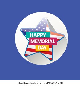 Happy Memorial Day banner . memorial day card. usa memorial day sticker or layout