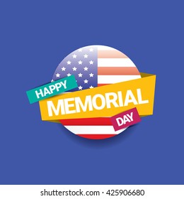 Happy Memorial Day banner . memorial day card. usa memorial day sticker or layout