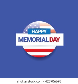 Happy Memorial Day banner . memorial day card. usa memorial day sticker or layout