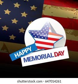 Happy Memorial Day banner . memorial day card. usa memorial day sticker or layout