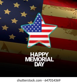 Happy Memorial Day banner . memorial day card. usa memorial day sticker or layout