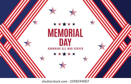 Happy Memorial Day banner. National american holiday. American flag.memorial day lettering banner. in honor of our heroes. hand drawn text with stars for memorial day in usa.