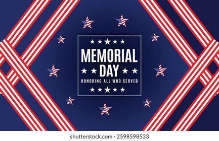 Happy Memorial Day banner. National american holiday. American flag.memorial day lettering banner. in honor of our heroes. hand drawn text with stars for memorial day in usa.