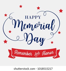 Happy Memorial Day Banner, Vector