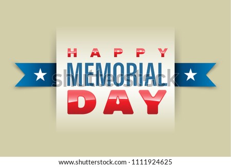 Happy Memorial Day banner. Vector illustration.