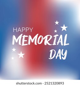 Happy Memorial Day Calligraphy Text On Gradient Color Vector Design.