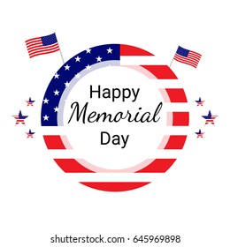 Happy Memorial Day Card Background. Vector