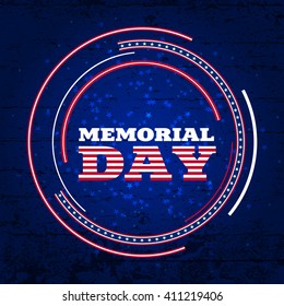 Happy Memorial Day. Card in vector. Illustration